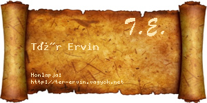 Tér Ervin névjegykártya