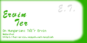 ervin ter business card